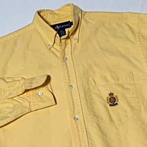 Ralph Lauren Oxford Shirt Logo Crest‎ Long Sleeve Button Down Women's Size 8